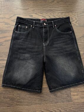 FUBU Black Washed Denim Men's Shorts
